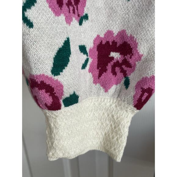 Willow & Wind Crop Sweater Womens M Knit Lace Trim Milkmaid Floral Fairy NWT - Picture 4 of 8